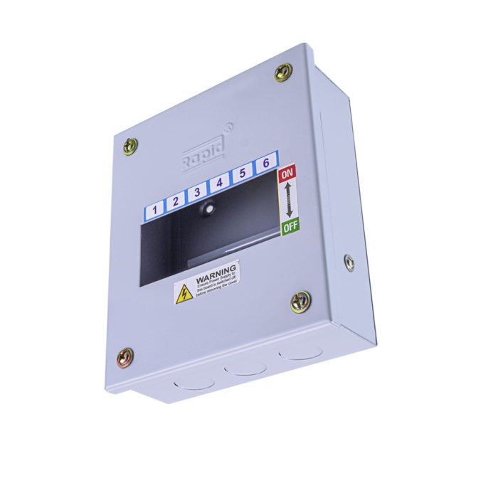 6 WAY SINGLE DOOR MCB BOX