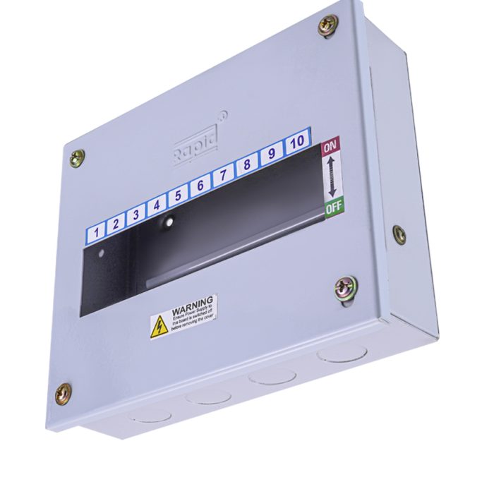 10 WAY SINGLE DOOR MCB BOX